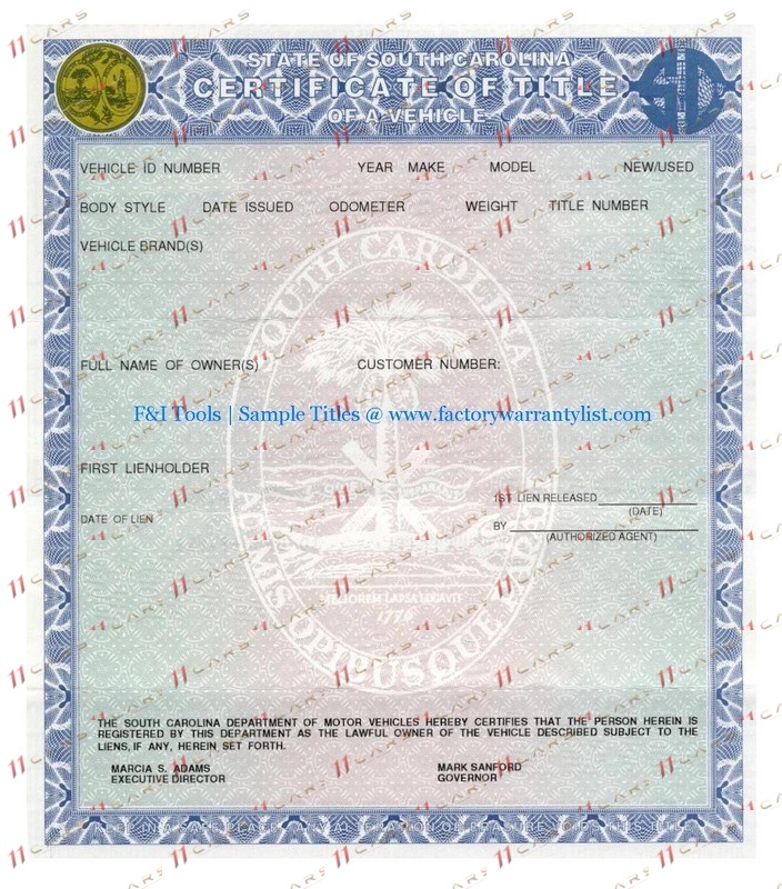 Title — Южна Каролина